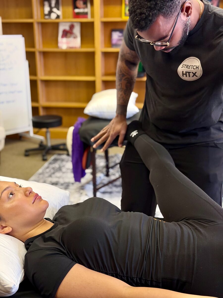 Therapist performing neck and shoulder work